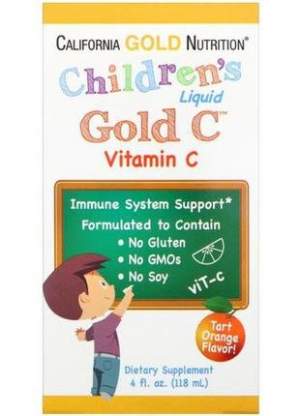 California Gold Nutrition, витамин C в жидкой форме для детей, класса USP, со вкусом терпкого апельсина, 118 мл California Gold Nutrition, витамин C в жидкой форме для детей, класса USP, со вкусом терпкого апельсина, 118 мл